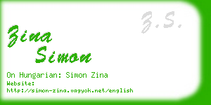 zina simon business card